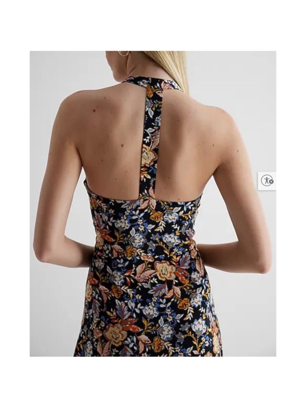 Express Floral Print Blouse in Black, Blue, Orange and Cream - Picture 3 of 5